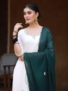 Deep Green Hand Block Print Cotton Kurta Suit Set with Gota work Dupatta