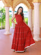 Cherry red Mulmul Gotta Work Tier Dress