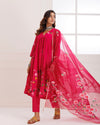 Rangreza Magenta HandPainted Gathered Suit Set