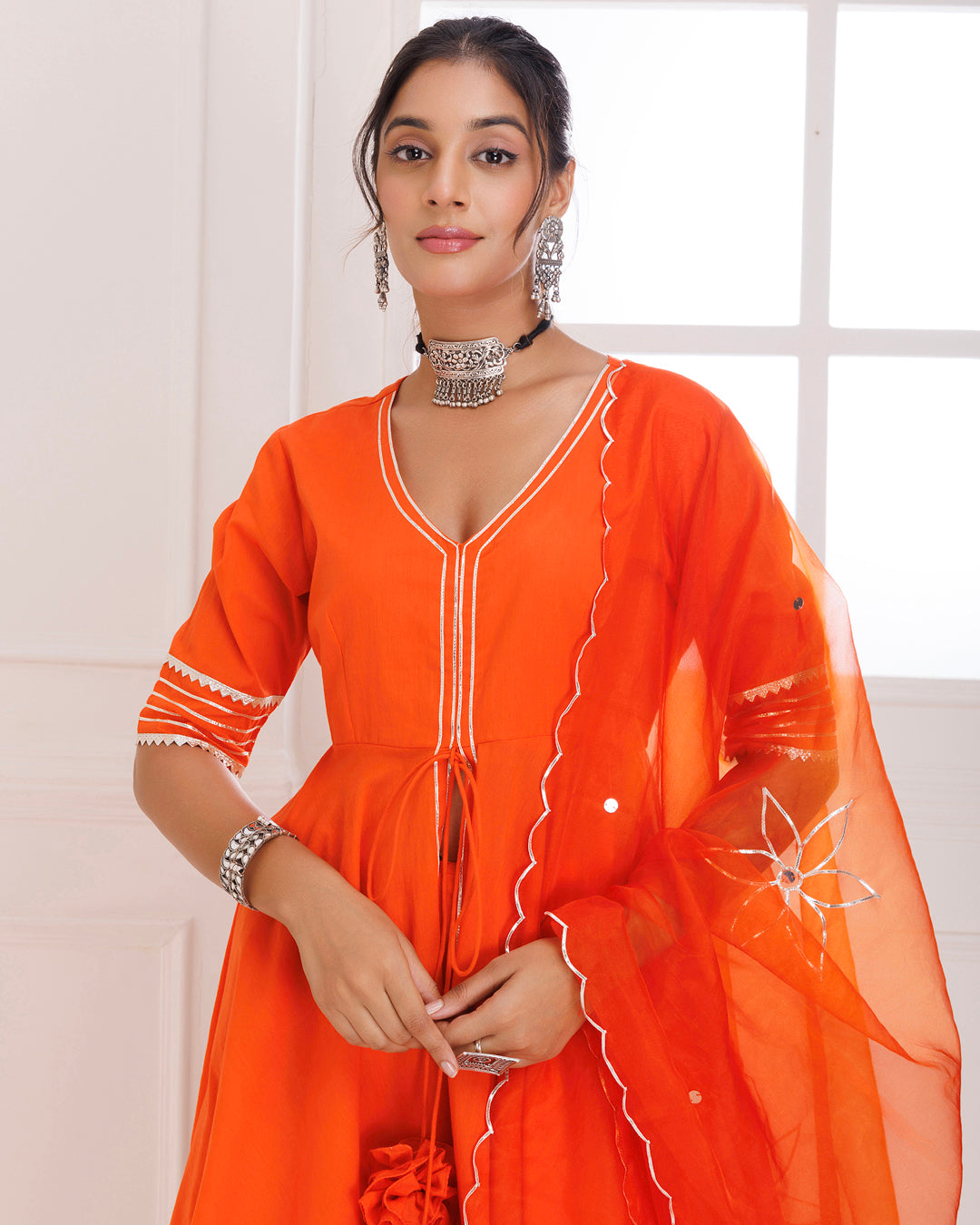 Panihari Orange Gotapatti Sharara Set
