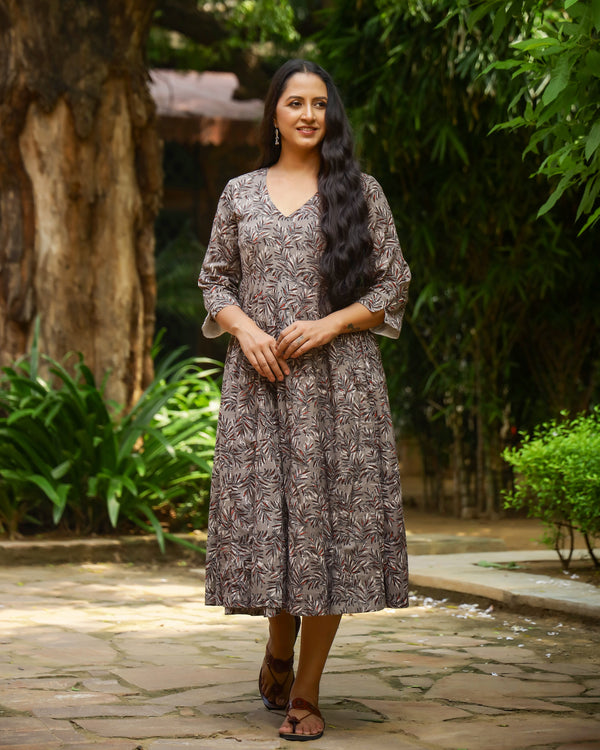 Kashish Dabu Printed Cotton Angrakha Dress