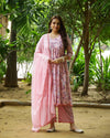 Peach & Violet Block Printed Cotton Suit Set