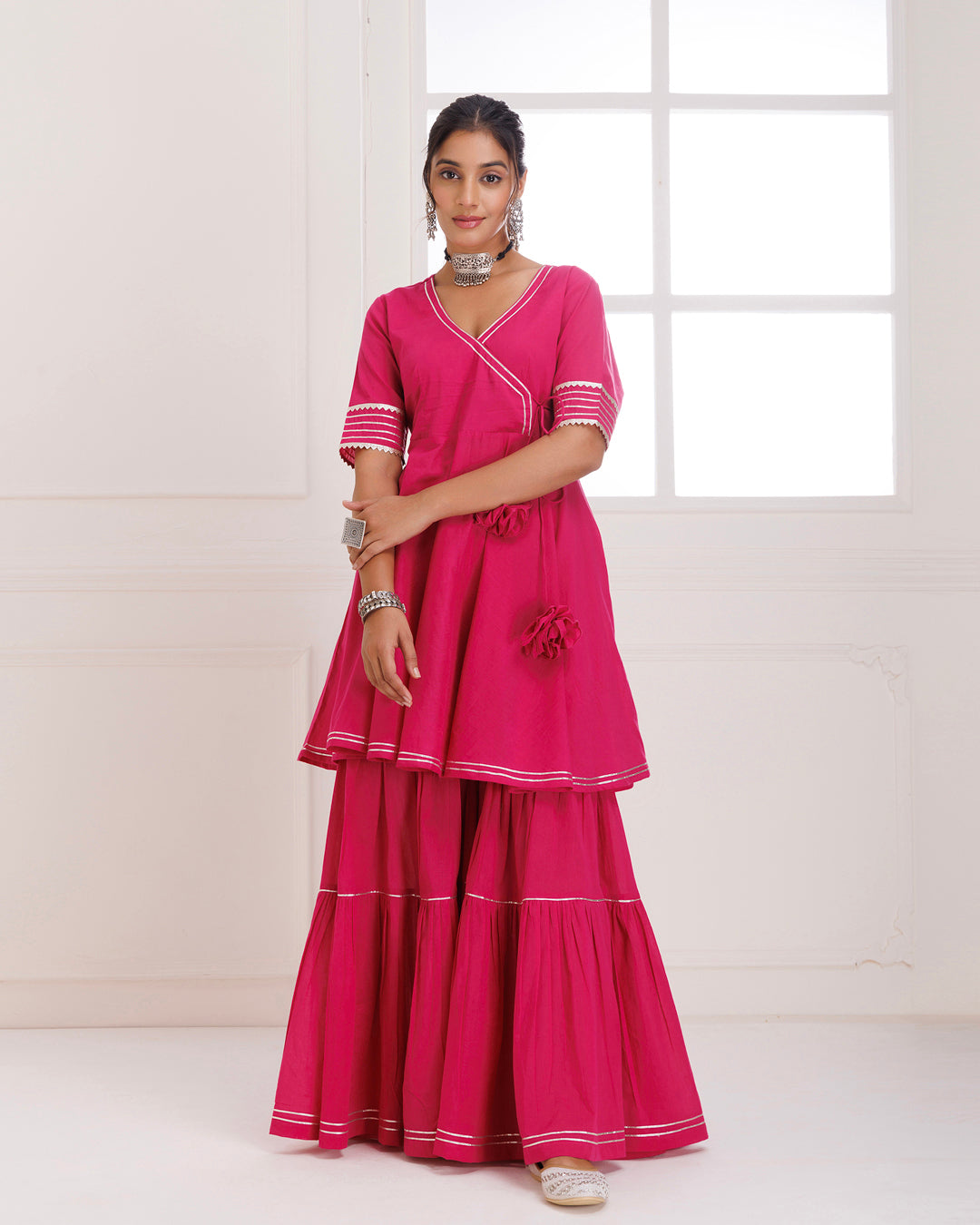 Panihari Magenta Gotapatti Sharara Set