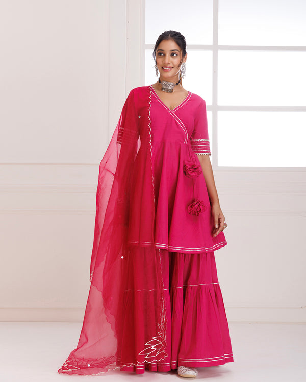 Panihari Magenta Gotapatti Sharara Set