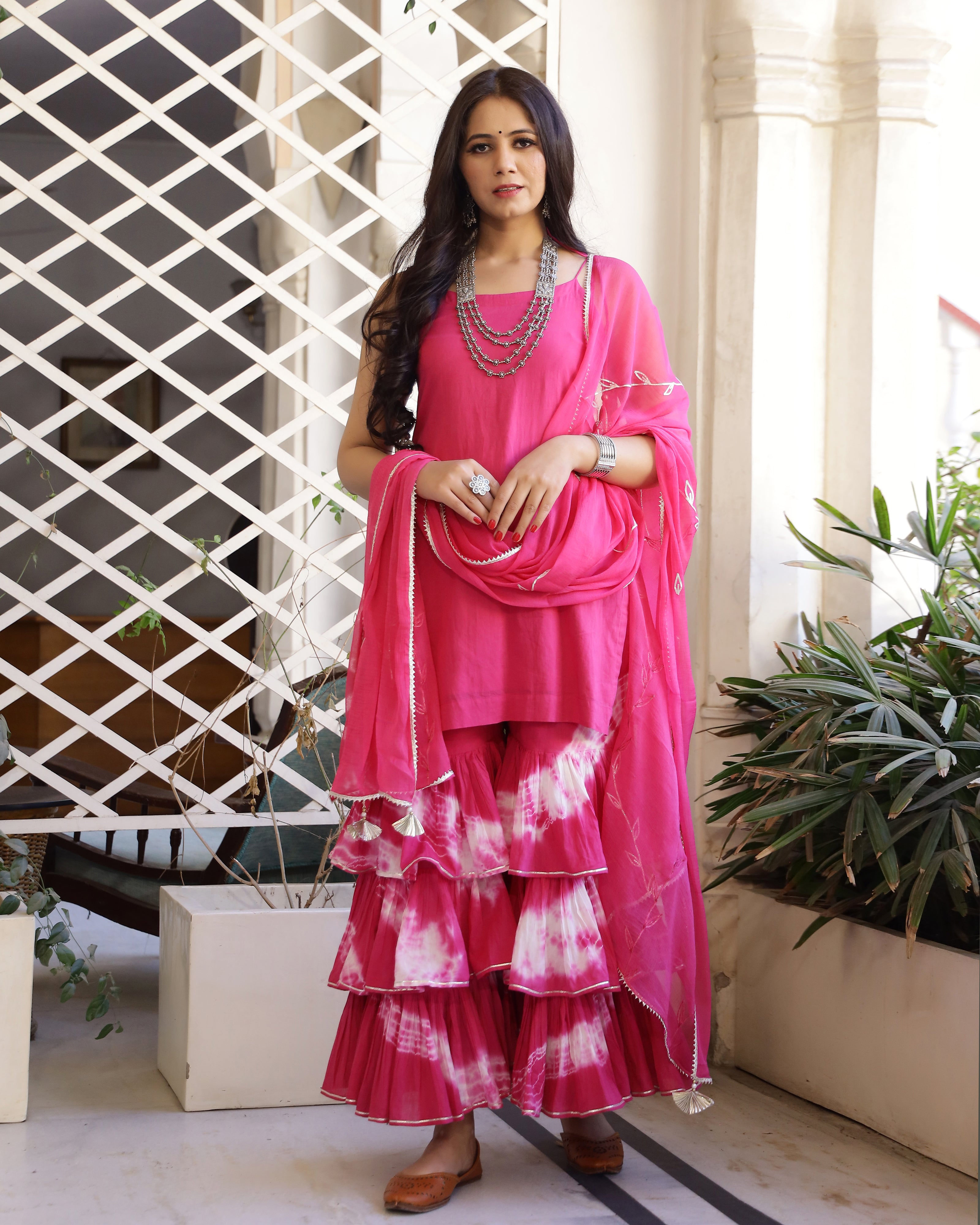 Pink Gotapatti Sharara Set