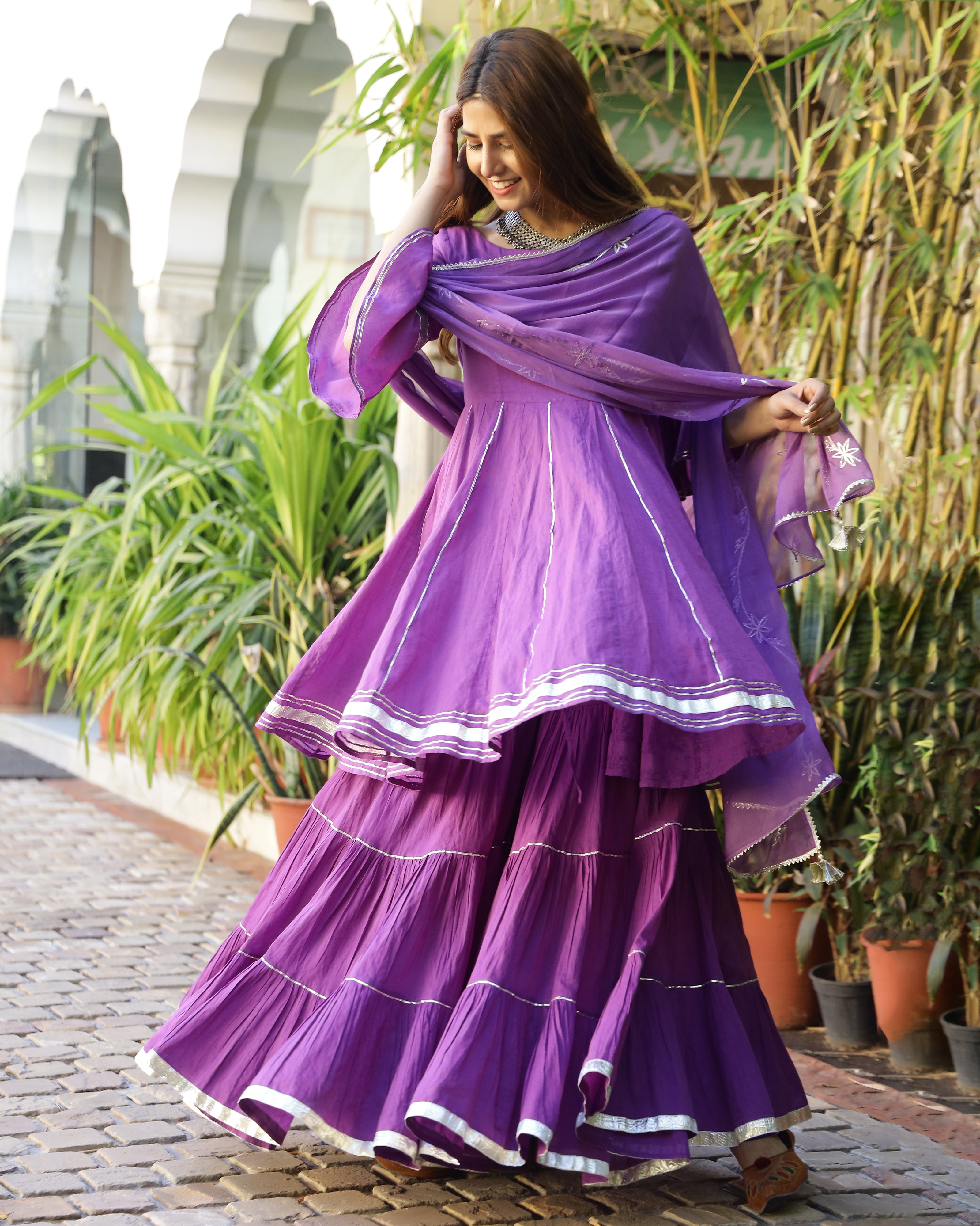 Violet Gotapatti Sharara Set