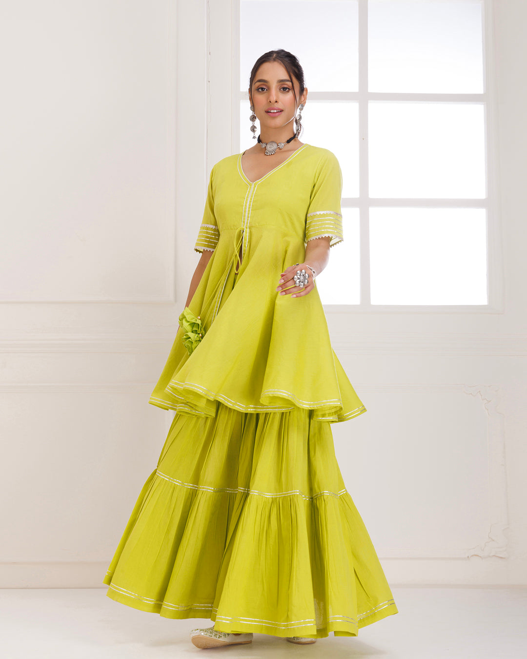 Panihari Green Gotapatti Sharara Set