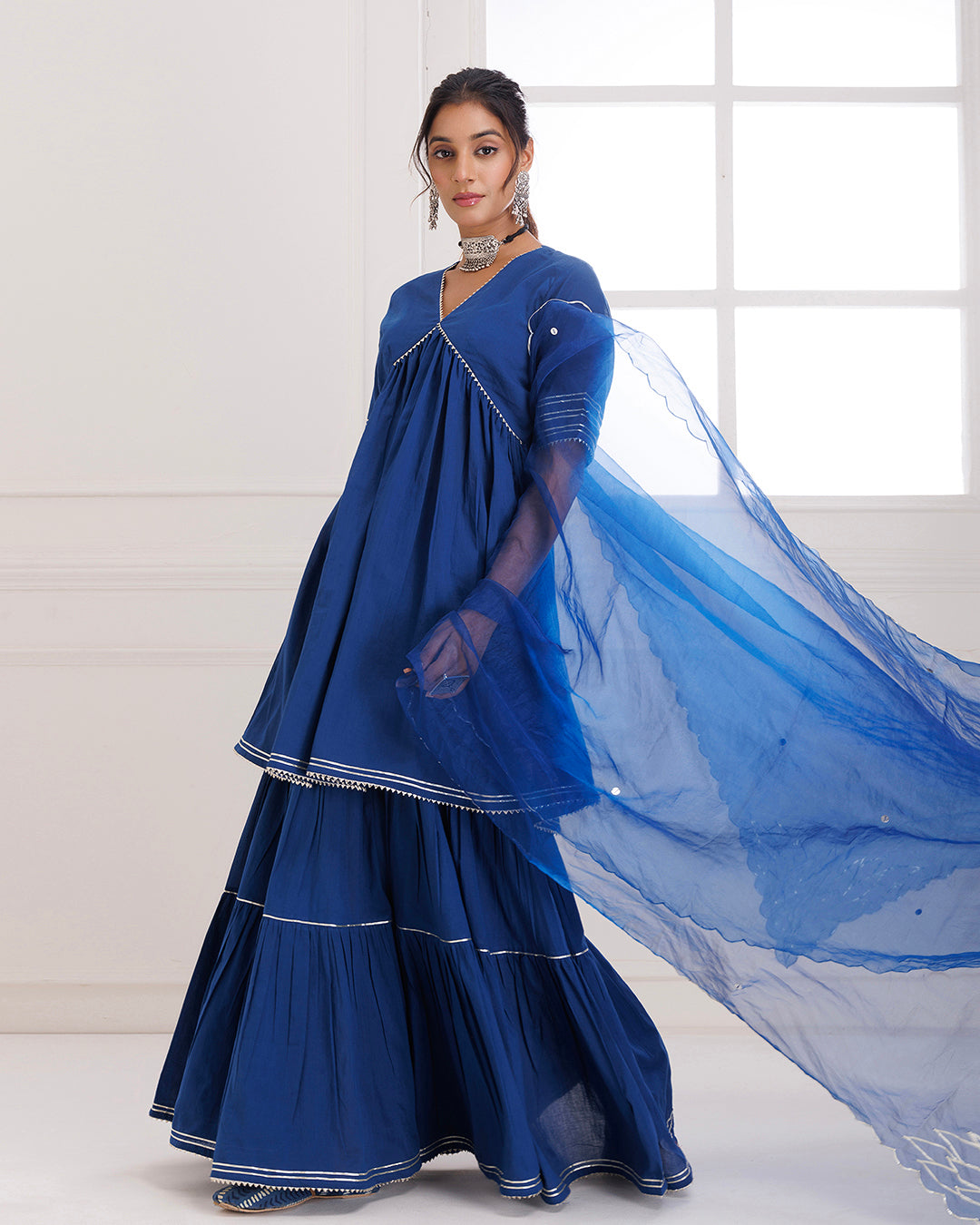 Panihari Blue Gotapatti Sharara Set