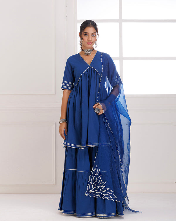 Panihari Blue Gotapatti Sharara Set