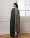Noor Green Dabu Block Butta Printed Gathered Suit set