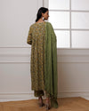 Noor Green Dabu Block jaal Printed Gathered Suit set