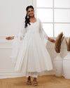 Ivory Schiffili Anarkali Suit