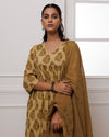 Noor Light Brown Dabu Block Butta Printed Suit set
