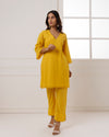Mustard Schiffili Kurta Set