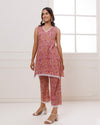 Noor Pink Dabu Block Butta Printed Kurta Pant Set