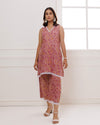 Noor Pink Dabu Block Butta Printed Kurta Pant Set