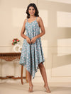 Aqua Handblock Printed Cotton Dress