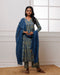 Noor Teal Dabu Block jaal Printed Gathered Suit set