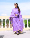 Bahaar Lavender Handblock Printed Anarkali Suit Set