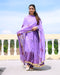 Bahaar Lavender Handblock Printed Anarkali Suit Set