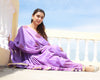 Bahaar Lavender Handblock Printed Anarkali Suit Set