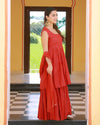 Sitara Red Lurex Sharara Set ( Set of 3 )