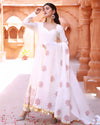 Bahaar Beige Handblock Printed Anarkali Suit Set