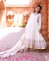 Bahaar Beige Handblock Printed Anarkali Suit Set