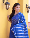 Bahaar Blue Handblock Printed Sharara Suit Set