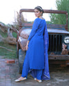 Heer Royal Blue Hand Embroidered Silk Kurta Pant with Hand Painted Dupatta
