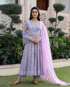 Tulip Hand Block Printed Anarkali Set (Set of 3)