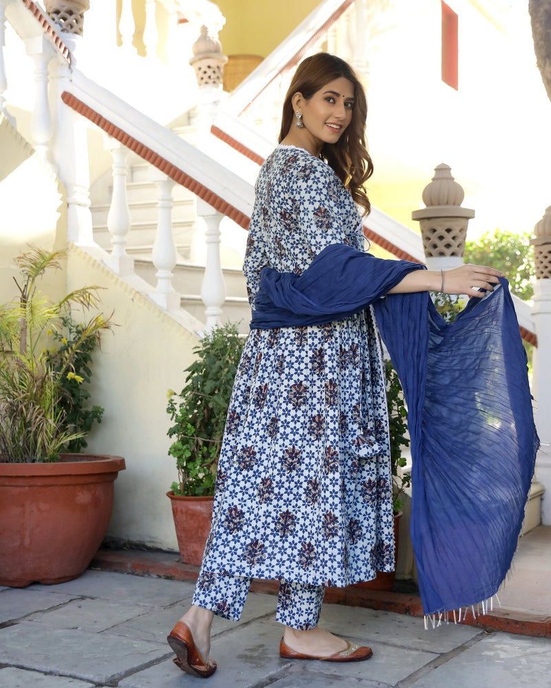 Cupid Dabu Print Kurta Pant Set ( Set of 3 )