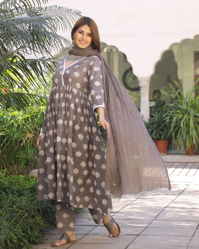 Candy Dabu Print Kurta Pant Set ( Set of 3 )
