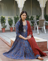 Sunkissed Dabu Print Anarkali Kurta Pant Set ( Set of 3 )
