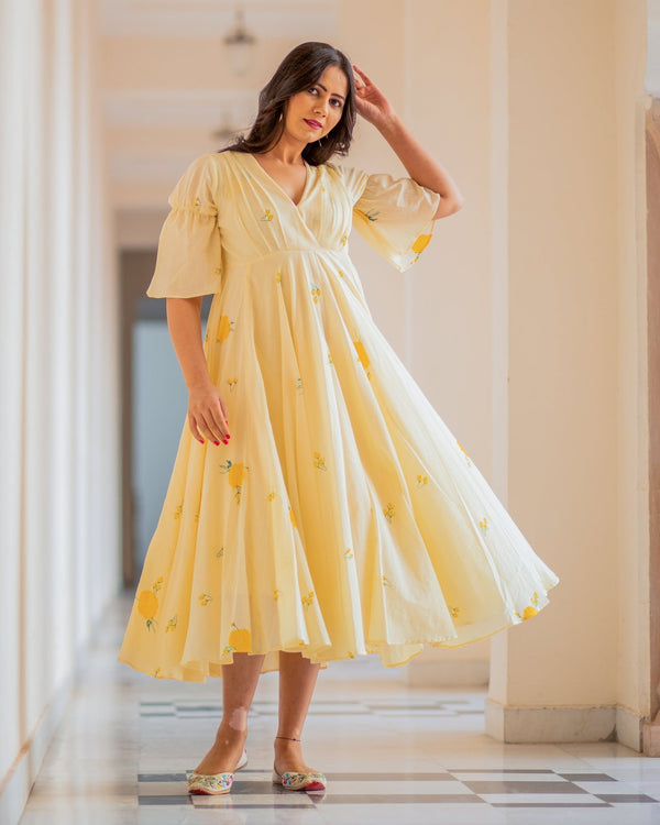 Rosie Block Print Mulmul Midi Dress