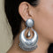 Ganesha Chandbali Silver Handcrafted Earrings