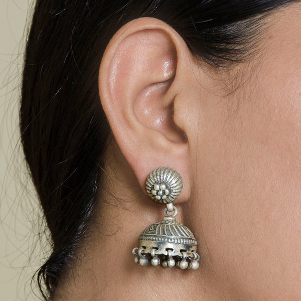 Silver Handcrafted Jhumka Earrings
