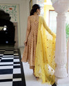 Mimosa Sanganeri Hand Block Printed Anarkali Set (Set of 3)