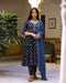 Alluring Bagru Print Anarkali Kurta Pant Set ( Set of 3 )