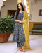 Delightful Bagru Print Anarkali Kurta Pant Set ( Set of 3 )