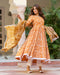 Mustard Dabu Print Cotton Dress Set