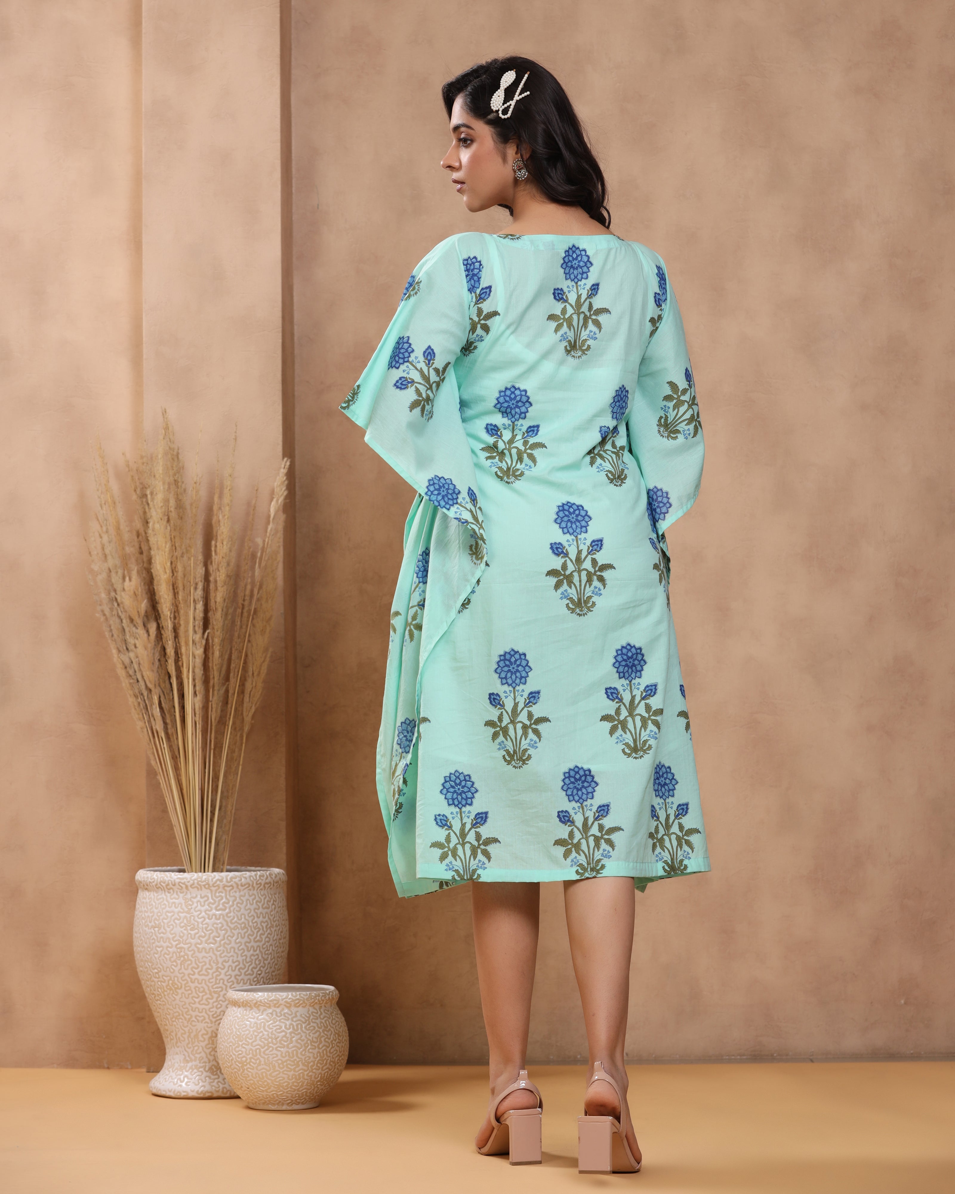Helios Hand Block Print Cotton Kaftan