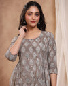 Kashish Dabu Hand Block Printed Cotton Gathered Kurti