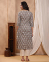 Kashish Dabu Hand Block Printed Cotton Gathered Kurti