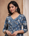 Indigo Kashish Dabu Baisa Hand Block Printed Cotton Gathered Kurti